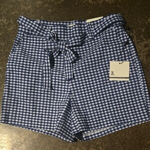 Jules & Leopold High Waist Blue and White Gingham Shorts